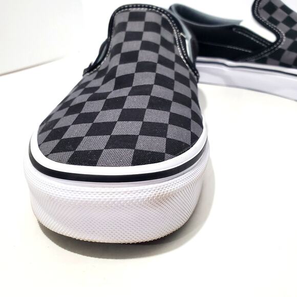 Vans Classic Slip On Checkerboard Black/Pewter Mens 9.5 - Picture 10 of 15